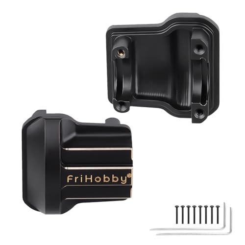 FriHobby Brass Axle Cover Diff Covers for TRX4M 1/18 Crawler RC Cars Front Rear Axles Upgrades Black Gold Perfect for Popular 90s RC Cars Enthusiasts