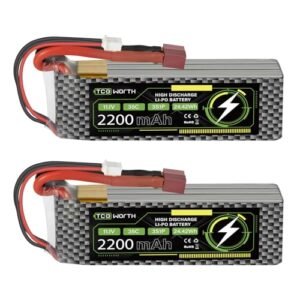 TCBWORTH 11.1V 3S Lipo Battery 35C 2200mAh with Deans T Connector for Airplane Rc Remote Control Car