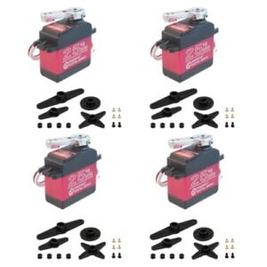 HOOYIJ 4 Pack 25KG Digital RC Servo DS3225 for Scale RC Plane Plans Full Metal Gear Waterproof Motor