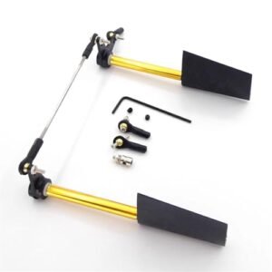 RC Boat Nylon Dual Steering Rudder with Servo Steering Arm Rod Stopper Ball Head Joint for RC Boat Scale Marine Cruise(A)