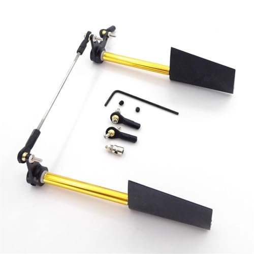 RC Boat Nylon Dual Steering Rudder with Servo Steering Arm Rod Stopper Ball Head Joint for RC Boat Scale Marine Cruise(A)