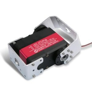 ANNIMOS 24V 160kg Large RC Servo Motor Double Shaft with U Mount Bracket Full Metal Gear High Torque Digital Servo for RC Drones and Robotics