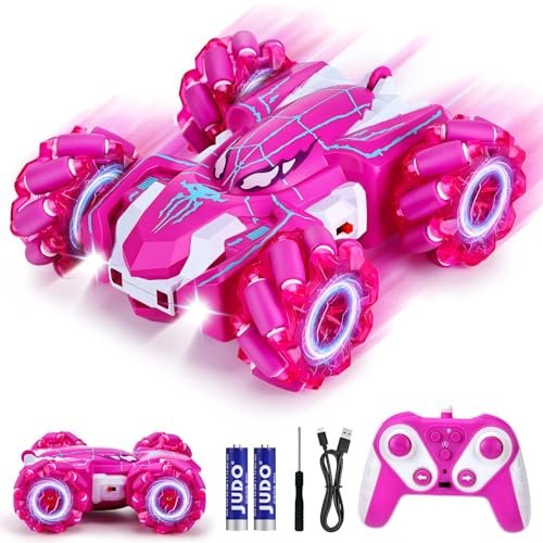 NitroX Gas Powered RC Cars Stores Near Me 360 Rotating Double Sided Rechargeable Stunt Car with Cool Headlights for Kids Ages 4 to 12