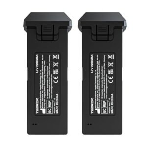 TEEROK T18S 2200mAh 3.7V RC Drone Lithium Battery 2PCS High Capacity Quadcopter Spare Battery Black