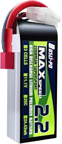 BosLi Po 11.1V LiPo Battery 2200mAh 35C 3S RC Battery with Deans T Plug for RC Cars Boats Drones Airplanes Helicopters