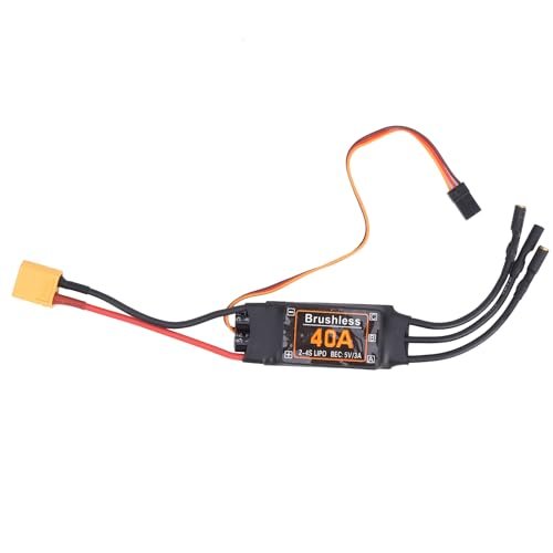Lybunair 40A RC Brushless Motor ESC Electric Speed Controller with 5V 3A BEC Output for Bisson Mufflers RC Airplanes