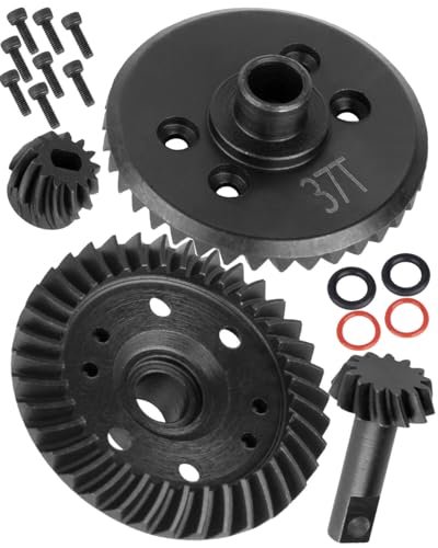 Summit RC Truck Upgrade 13T 37T Front Rear Metal Steel Gearbox Case Gears for 1/10 Slash Rustler Stampede Telluride 4WD 4x4 F150 TMAXX XO01