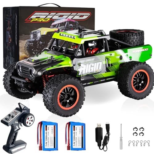 Yidedraw Best 4x4 Short Course RC Truck 1:14 Scale Fast 50 KMH Remote Control Car for Kids Adults with 2 Batteries Green