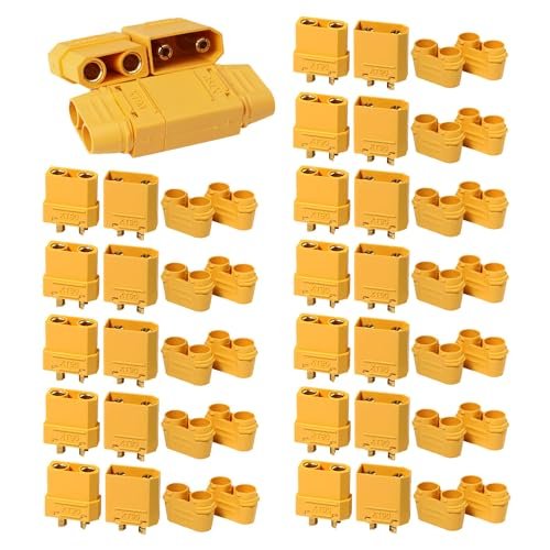 Ledvillage 12 Pair XT90 Male Female Bullet Connectors Power Plugs with Sheath Ideal for RC Weld Wheels and Battery Motors 24 Pcs