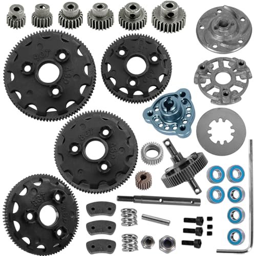 Valakut RC Promo BRCatWPark RC 48P Spur Gear Transmission Gear Slipper Clutch Rebuild Kit Pressure Plate Upgrade for 1/10 Slash Rustler Stampede Bandit 2WD VXL Titanium