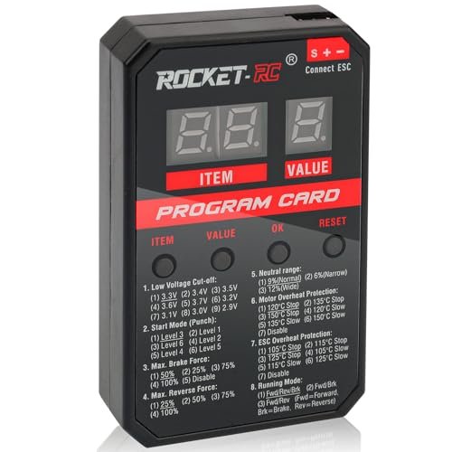 Sioenl Rocket RC ESC Programming Card for Redding RC Hobby Enthusiasts Compatible with Surpass Hobby Rocket Brushless ESC 80A 120A 150A