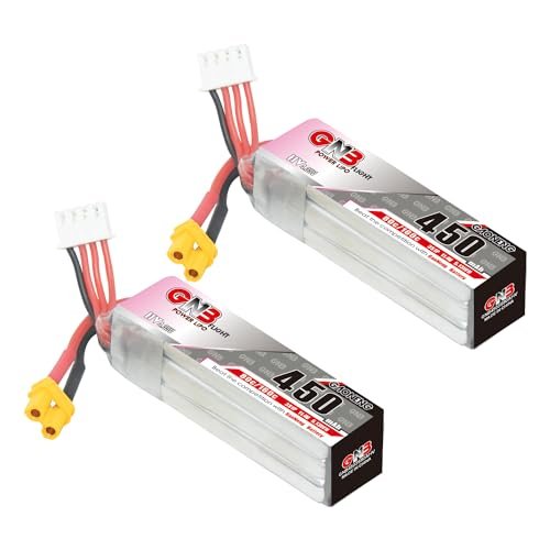 GAONENG GNB 3S 11.4V 450mAh 80C LiPo Battery XT30 Connector for 110 RC Battery and FPV Drones