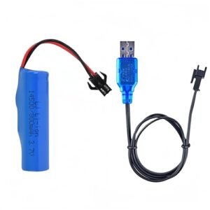 DEERC 3.7V 800mAh 5C Li ion Battery SM 2P Plug with USB Chargers for RC Car Battery Types