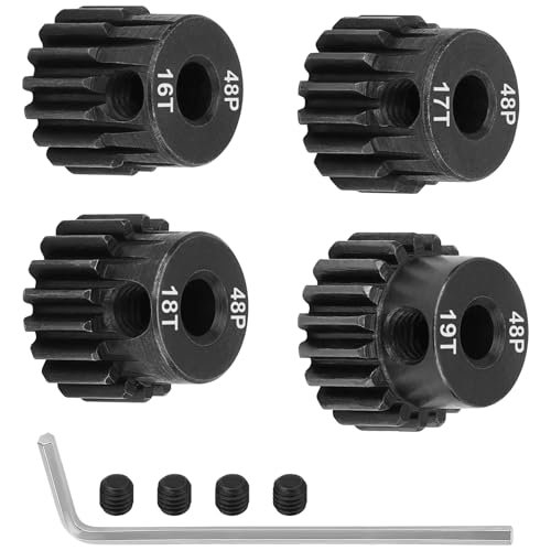 Sioenl 48P Pinion Gear Set 16T 17T 18T 19T Hardened Chrome Steel Transmission Gears for Matco RC Truck 1/8 1/10 Scale Models
