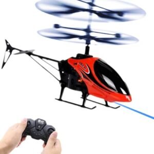 YAWEVEAY Lama 2 RC Helicopter Toy 2 Channel 2.4 GHz with 2 Speeds for Kids Red