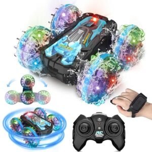 DOWELLIN Gas Powered RC Pulling Trucks 2.4GHz Remote Control Amphibious Toy for Kids 4WD Waterproof All Terrain Vehicle with Lights for Boys Girls Ages 6 12