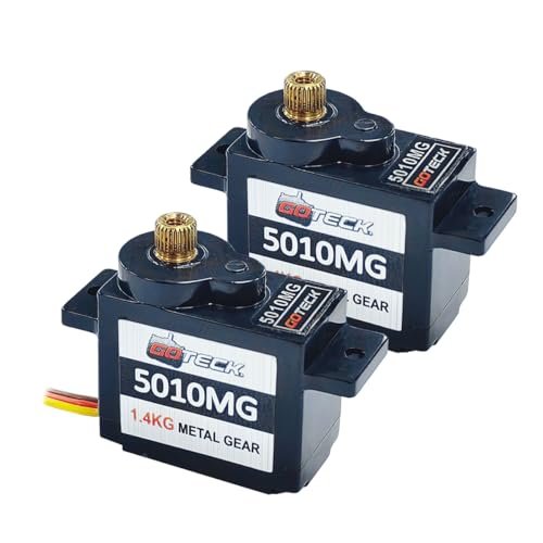 GOTECK 2PCS 5g Mini Servo Micro Full Metal Gear Digital Servo for RC Model Boat Fittings