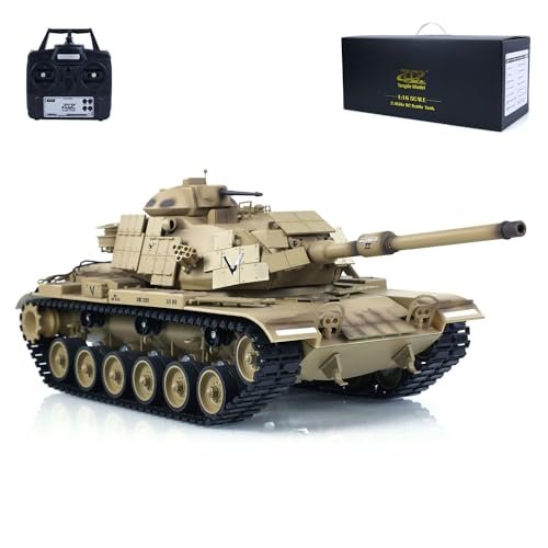 Wheelfun Tongde 1/16 RC Airsoft Plane Model Plastic TD M60A1 ERA USA Infrared Battle Tanks with 320° Turret Rotation Light Sound Smoke Unit Basic Edition