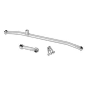 Rockzilla RC Monster Truck Aluminum Steering Tie Rod and Drag Link Front Steering Linkages Set for Losi 1 18 Mini LMT 4X4 Brushed Monster Truck RTR LOS01026 Upgrades Part Silver