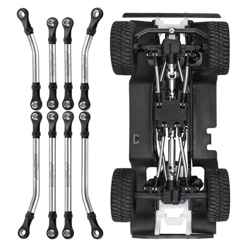 HobbyPark Stainless Steel Links for TRX4M Upgrades High Clearance Link Set Turnbuckles Compatible with Traxxas TRX 4M Bronco Defender 1 18 RC Crawler Car HBX RC Car Parts