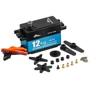 Sparkleiot TD-9412MG 12KG Digital Servo Full Metal Case Low Profile Servo Metal Gear High Torque 4.8-7.4V for 1/10 1/8 RC Car Robot (Control Angle 180 Degree)