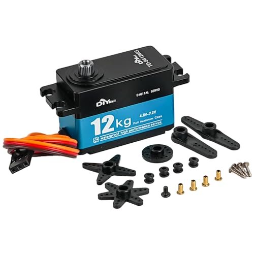 Sparkleiot TD 9412MG 12KG Digital Servo Full Metal Case Low Profile Servo Metal Gear High Torque 4.8 7.4V for 1/10 1/8 RC Car Robot with RC Nitro Fuel Ingredients Compatibility