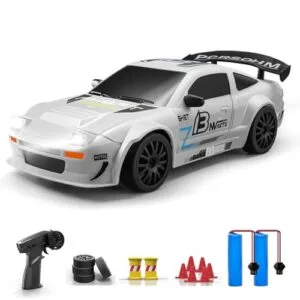 ACAMMZAR Nitro RC Cars for Adults 1 24 Scale Remote Control Drift Car 20KM H 4WD High Speed with LED Lights and Two Batteries