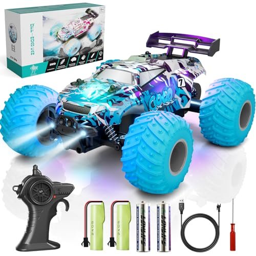BFUNTOYS Radio Controlled Bullet RC Car 1/18 Scale Remote Control Truck for Kids and Adults 20KMH Speed 40Mins Playtime 2 4Ghz Off Road Toy with LED Lights