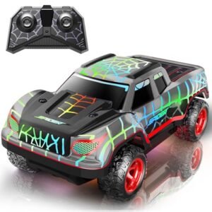Best RC Car for Beginners Spider Web Graffiti Design 2.4Ghz Remote Control Racing Car with LED Lights for Kids Ages 3 to 8