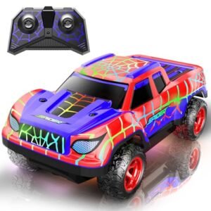 MIXSHAKE RC Car Kits for Beginners Mini Remote Control Racing Car with Cool LED Lights Rechargeable Toy for Kids Ages 3 4 5 6 7 8 Red