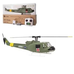 Goekhyrani Remote Control Helicopter, RC Military Helicopter 2.4G 6CH Stunt RC Fighter Aircraft Model, 470-Class RC Airplane Copter RC Flying Plane Gift for Adults Beginners-RTF Version/Mode 2