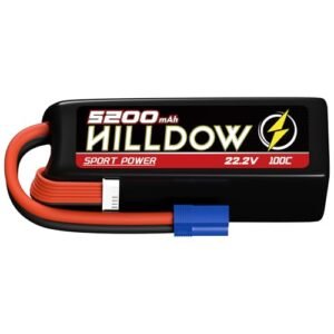 Hilldow 22.2V 6S Lipo Battery 100C 5200mAh Soft Case with EC5 Plug for Sud Aviation RC Helicopter and More