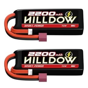 11.1V 2200mAh 3S Lipo Battery 100C with T Connector RC Battery Softcase for RC Airplane RC Quadcopter Helicopter Drone FPV(2 Packs)