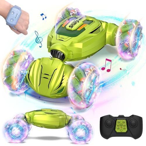 Hobby Planet RC Gesture Sensing 4WD Stunt Car with Light Music Hand Controlled 2.4GHz Remote Control Toy for Kids
