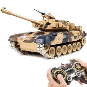 DBshoot 1 18 Scale Metal Tracks T 90 Remote Control Tank with RC Tank Tracks and Wheels 2 4GHz Military Toy for Adults and Kids