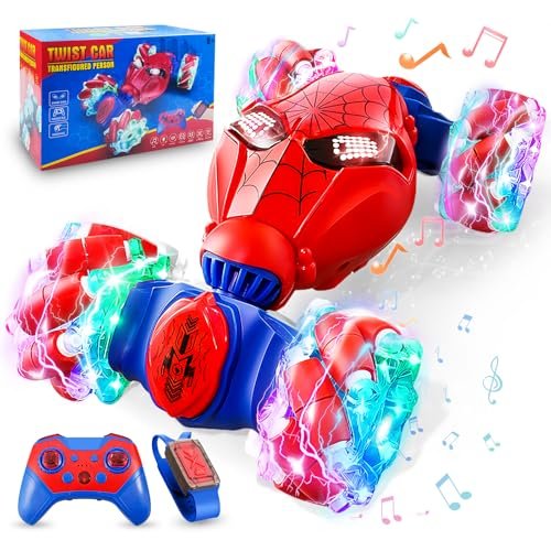 OHCZCLIN Remote Control RC Car Gesture Sensing 4WD 360 Rotating Off Road Stunt Car with Colorful Lights and Music for Kids