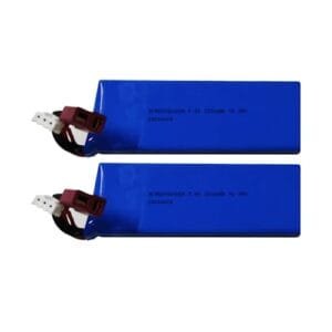 Skymaker WLtoys 7.4V 2200mAh 2S RC Car Battery, 25C Max to 50C Rechargeable Lipo Battery with T Connector for Most 1/14 1/12 1/10 Scale RC Boat（2 Pack