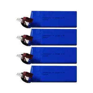 Skymaker WLtoys 7.4V 2200mAh 2S RC Car Battery, 25C Max to 50C Rechargeable Lipo Battery with T Connector for Most 1/14 1/12 1/10 Scale RC Car Boat (4 Packs)
