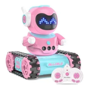 ALLCELE Pink Panther RC Jet LED Robot Toy with Walkie Talkie and Programming for Girls Ages 3 8