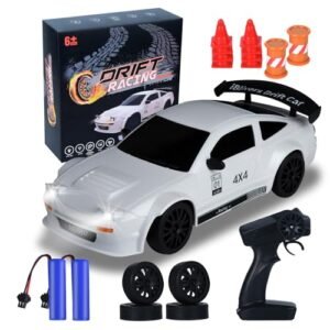 iBlivers Mini RC Drift Car GT RX7 RC 1 24 Scale 4WD High Speed Remote Control Toy for Boys Kids White