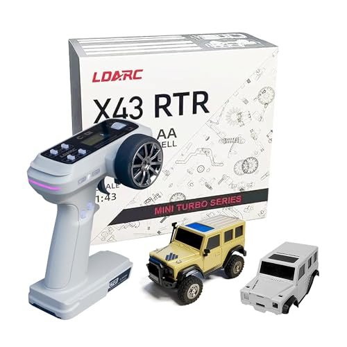 LDARC 1 43 Scale Mini RC Crawler RTR RC Rock Truck 4x4 with DIY Replaceable RC Car Body Shell for Adults Tan