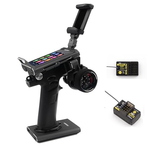 Flysky Noble NB4 Pro+ Radio Transmitter for Radio Shack RC Boats 2.4GHz 18CH AFHDS 3 with 3.5 Inch IPS Touch Screen and 2 Receivers FGR4B FGR8B