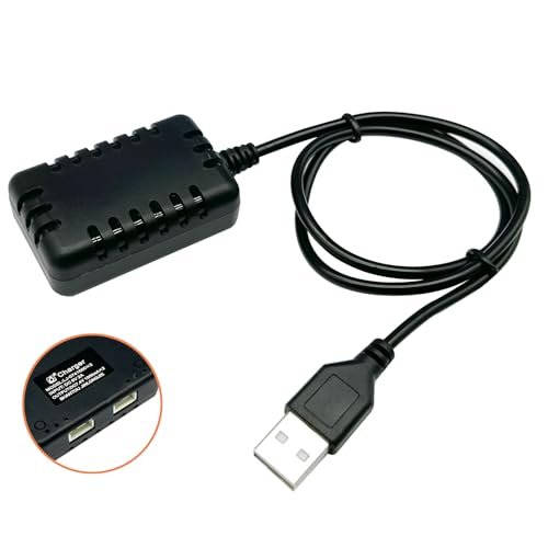 Bearfoot RC Truck 2 in 1 7.4V Lipo Battery Charger with USB Cable 1A and XH 3P Plug Connector for 2S 7.4V Batteries