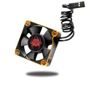 Chanjorlin RC Off Road Military Truck Metal Motors Cooling Fan 25mm 30mm 35mm 40mm 50mm 28000RPM ESC Cooling Fans Gold Black for 1/8 1/10 1/12 Scale 540 550 Brushless Brushed Motors
