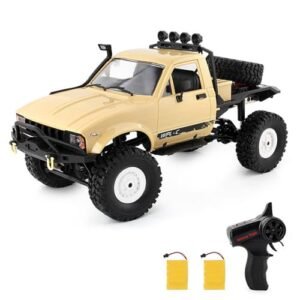 GoolRC WPL C14 1 16 Scale RC Trucks Semi 4WD All Terrain Off Road Remote Control Crawler with LED Lights and Two Batteries Yellow