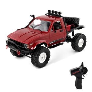 GoolRC WPL C14 1/16 Scale RC Semi Wheels Crawler 4WD All Terrain Off Road Remote Control Truck with LED Lights for Adults Red