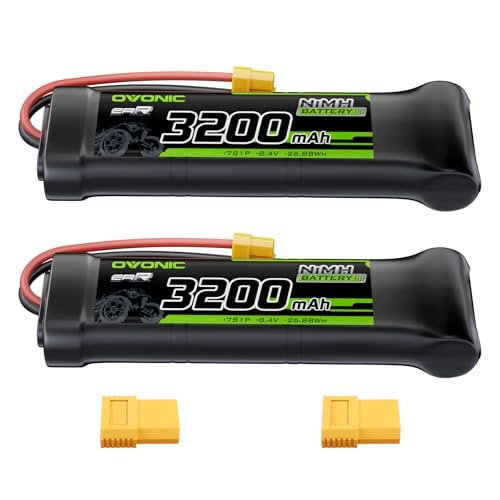 OVONIC 7 Cell RC Battery Pack 8.4V 3200mAh NiMH with XT60 and TRA Connector