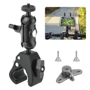 Flymile RC Motorcycle Aircleaner Bike Holder Mount Adapter for DJI RC 2 RC Controller 360 Dual Ball Head Handlebar Clamp