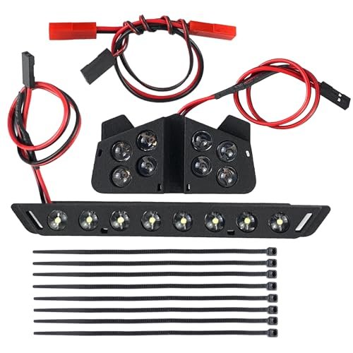 RCLIONS RC Short Course Truck Kit LED Light Set for 1/8 TRX Maxx Slash 6S 4X4 with High Brightness Headlights and Taillights