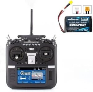 Xiangtat RadioMaster TX16S MKII V4.0 Hall Gimbal 2.4G 16CH ELRS 4IN1 Multi Protocol EDGETX OpenTX Transmitter Remote Control for 1 87 RC Drone with 6200mah Battery